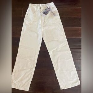 White Straight-Leg Pants